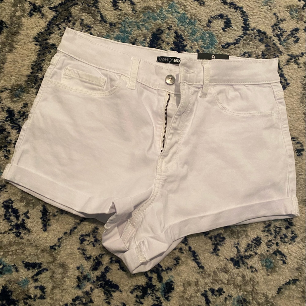 White denim shorts